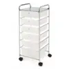 Seville Classics Large 6-Drawer Storage Bin Organizer Cart, Frosted White