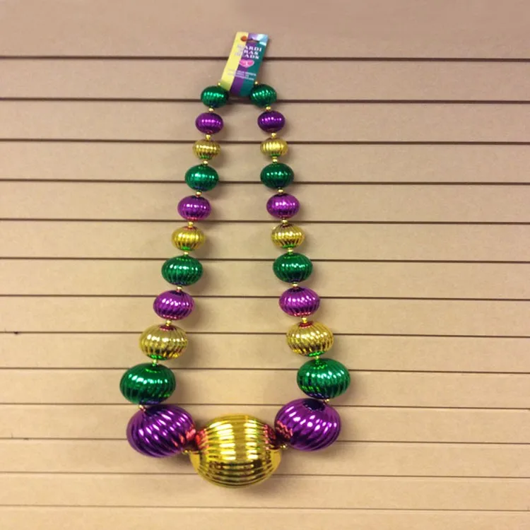 Mardi Gras Handstrung Jumbo Ball Beads Mardi Gras Bourbon Street Mardi ...