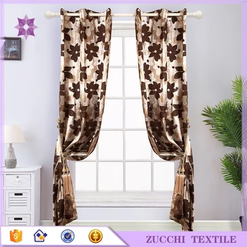 Wholesale Floral Jacquard Drape Fabric Low Price Coffee Curtain