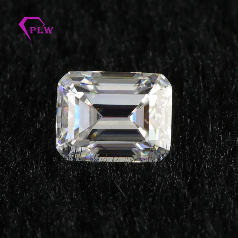 

factory sales color white clarity vvs 6*8mm 2ct excellent emerald cut moissanite loose for jewelry