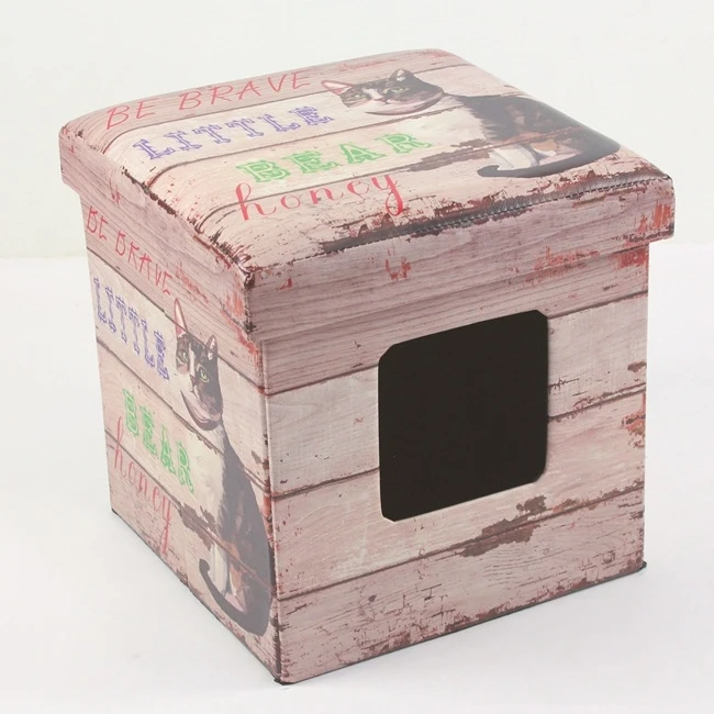 

Foldable Storage Pet house Ottoman Cube Bed House Sleep Area Padded Foot Rest For Cats and Small Dogs