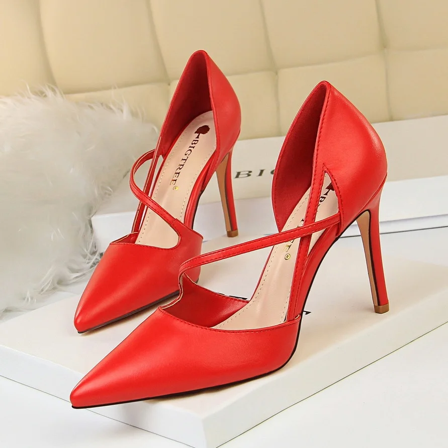 

SS0476 Big tree new arrival women banquet stiletto heel shoes 2019 pointed toe ladies fashion red wedding shoes, Yellow,blue,gray,pink,apricot,red,black,white