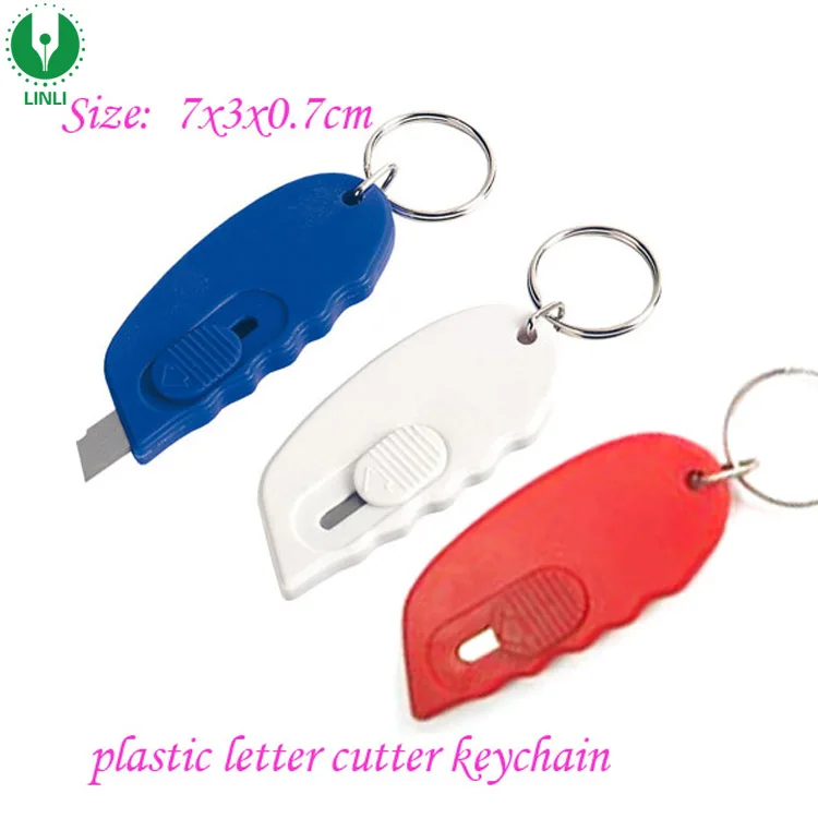 Plastic Paper Box Cutter Knife Keychain,Paper Cutter Keyring,Knife