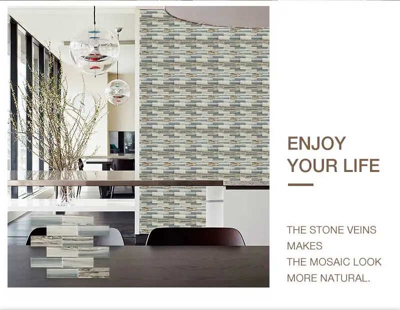 Popular Design Of Glass Mosaic Tile Foshan Factory Price Mixed