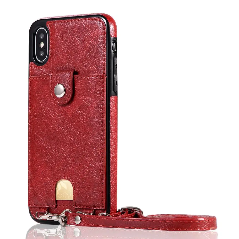 

Crossbody Wallet for iPhone Case Necklace Phone Case Leather Phone Case for iPhone X