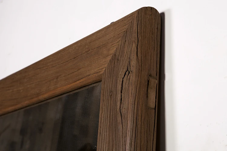 
simple vintage wooden frame glass dressing wall mirror 