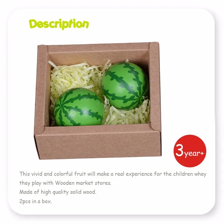 Brinquedos de brincar personalizados de comida de alta qualidade Melancias em caixa