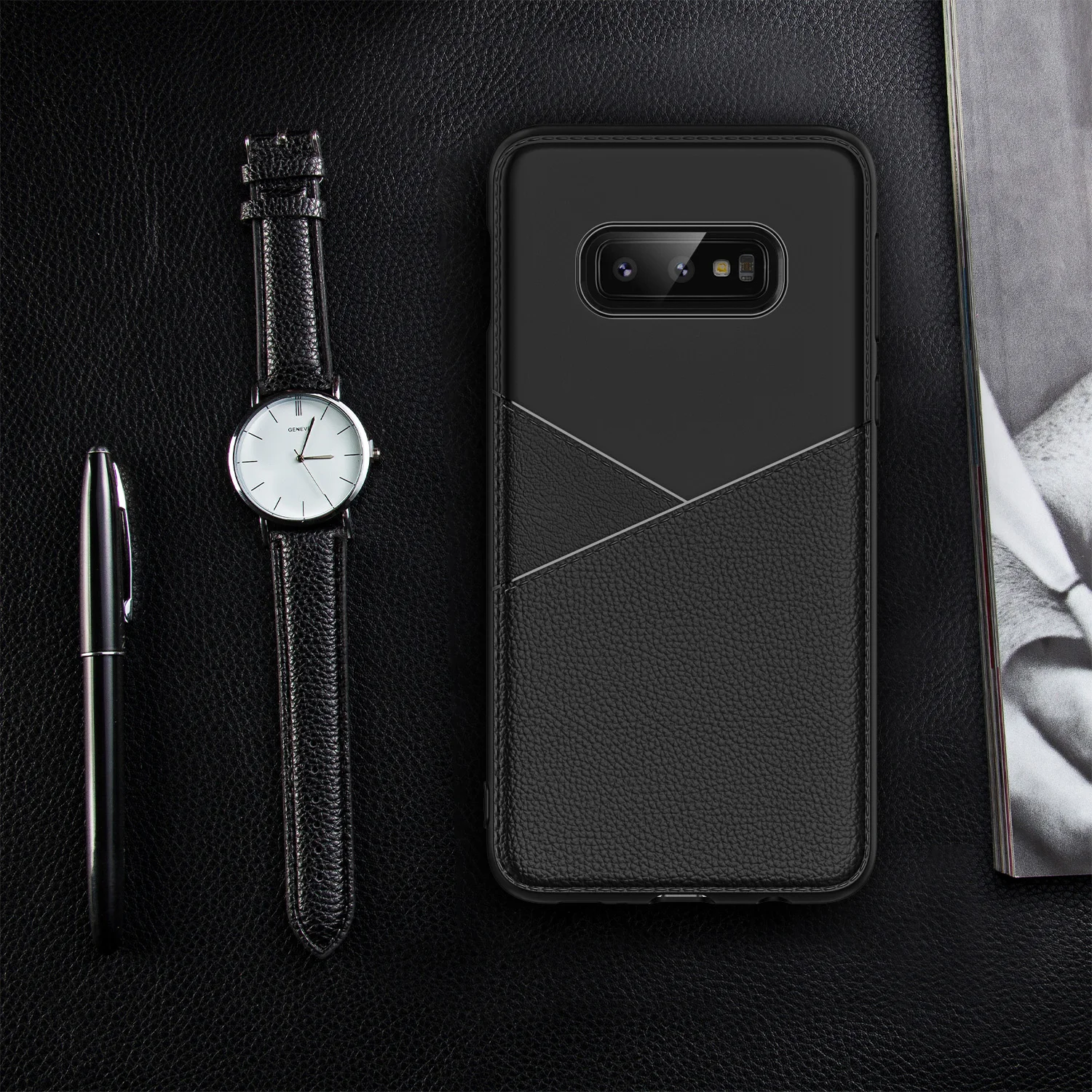 Classic Business Pu Leather Tpu Back Cover For Samsung Galaxy S10 Lite