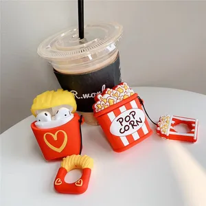Cute French Fry & Popcorn Pattern Gel Case AirPods 1 & 2
