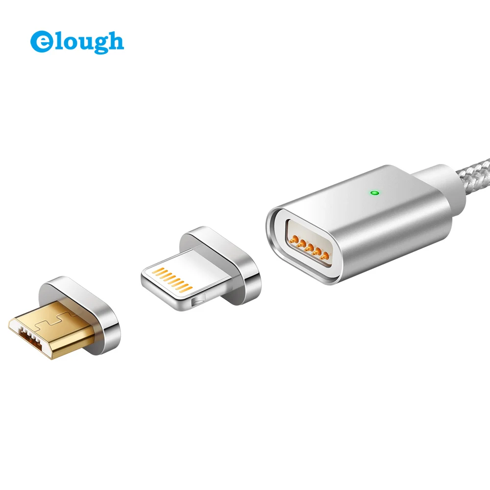 

Elough Magnetic Cable For IPhone And For Android Durable Nylon Braided 2 in 1 usb data cable