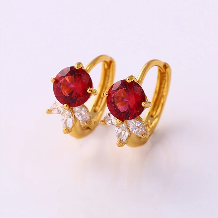 

24999 xuping Fashion Womens 24k Gold Plated Zircon Crystal Earrings