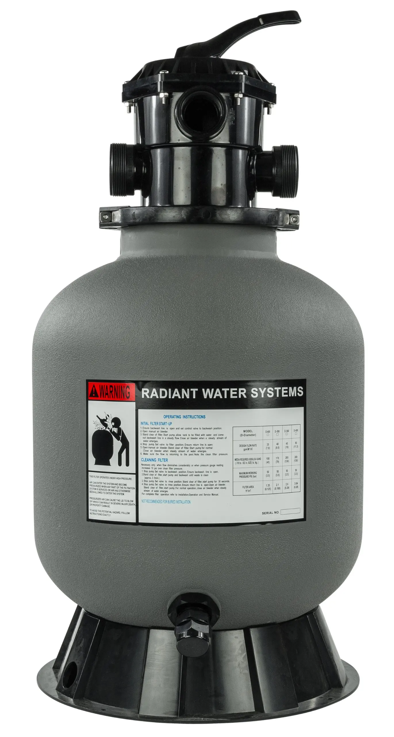 Rx Clear Radiant 16 Inch Above Ground Swimming Pool Sand Filter w...