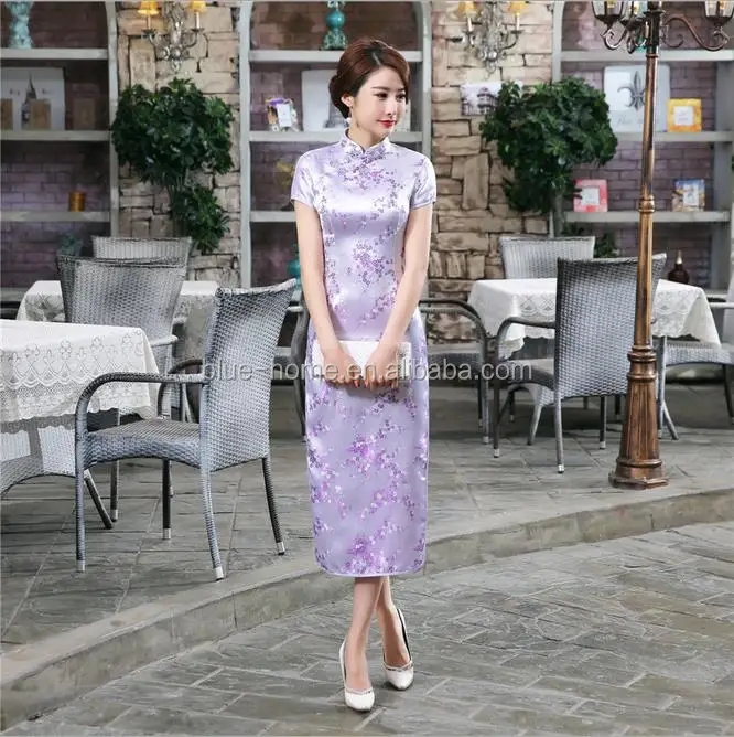 

High Quality Chinese Traditional Long Cheongsam Dress woman plus size 6XL clothing, 16colors