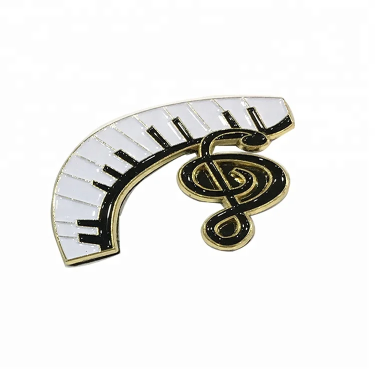 定制钢琴音乐软珐琅别针徽章翻领别针镀金