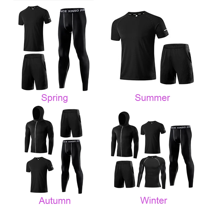 

Fitness gym running training wear elastic compression quick dry sports sets