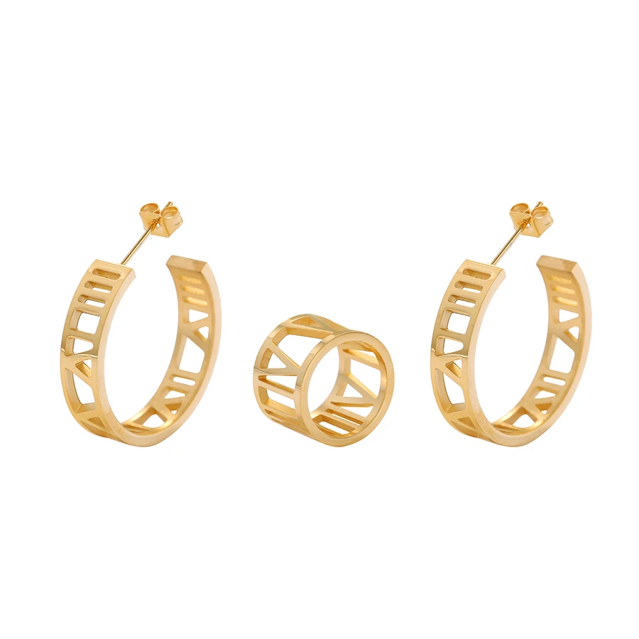 

S-122 XUPING Best Selling Stainless Steel Jewelry 24K Gold Color Elegant Jewelry Set