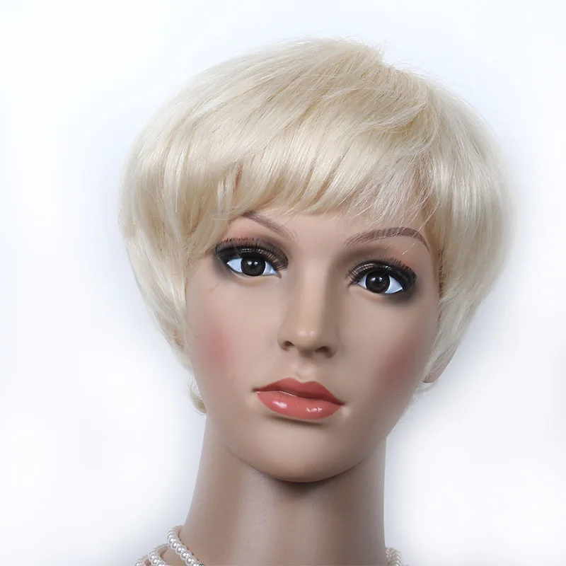 white blonde short wig