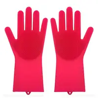 

Reusable Silicone Scrubber Cleaning Gloves FDA Approved Silicone Dishwashing Gloves