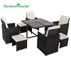 Deluxe 9 Pieces All Weather Wicker Dining Furniture Cube Set