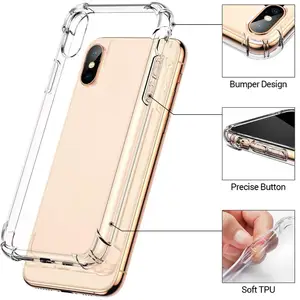 DIVI Protective Phone Case, Airbag Shockproof Clear Transparent TPU Phone Case For iPhone X
