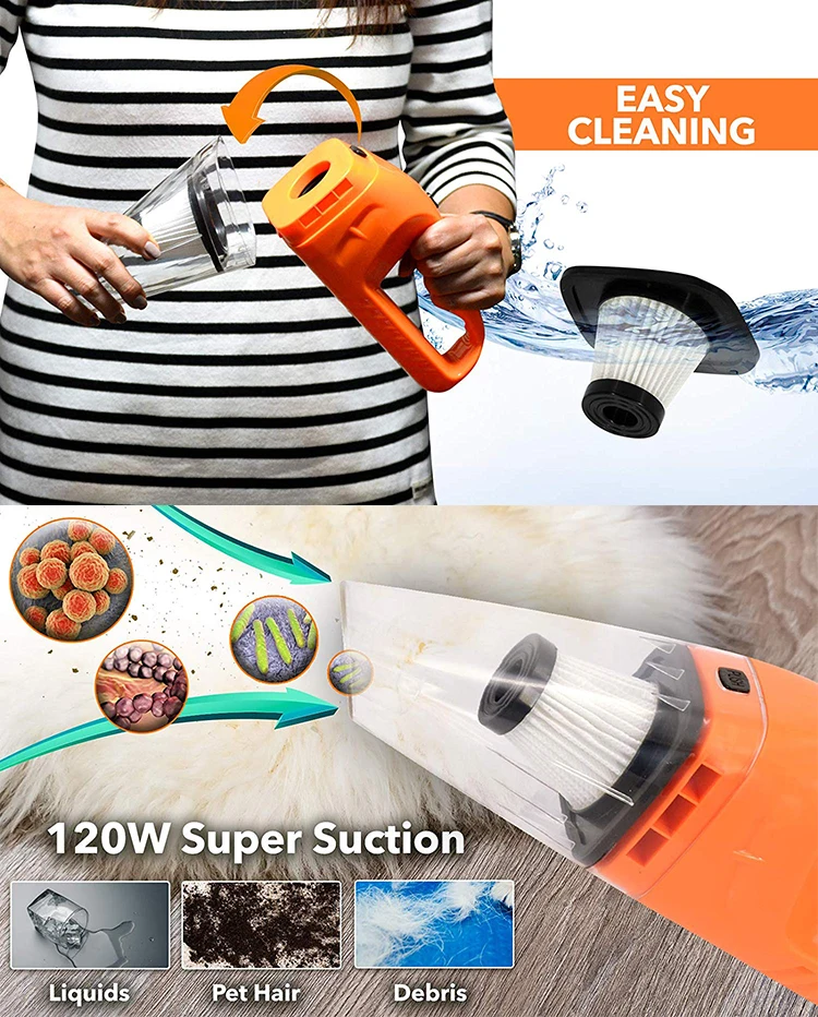 Amazon 2019 Hot Sale New Product High Suction Aluminum Filter 12V DC Wet and Dry Cord Cordless Portable Car Vacuum Cleaner
