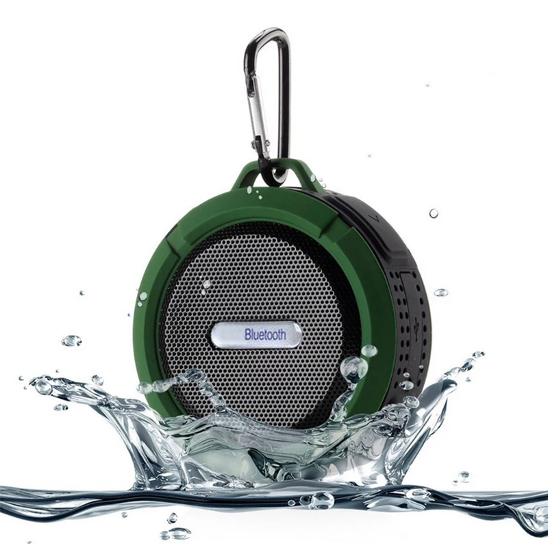 

2018 Promotional Stylish with hook wireless bluetooths speaker waterproof for sport, Black,red,blue,green