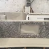 Polished Surface White Granite Bathroom Vanity Top Straight Eased Polished