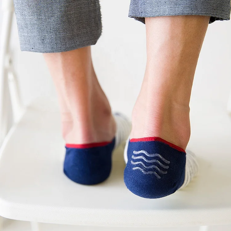 
Superior quality men heel offset print fashion unique design comfort ankle socks 