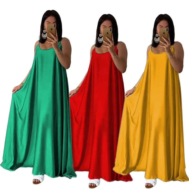 

B23583A Pure color beach dress sexy large size dress, Picture