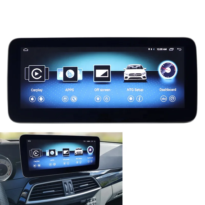 

W204 facelift Android monitor round corner HD 1920 screen anti-glare 10.25" display GPS Navigation radio multimedia player