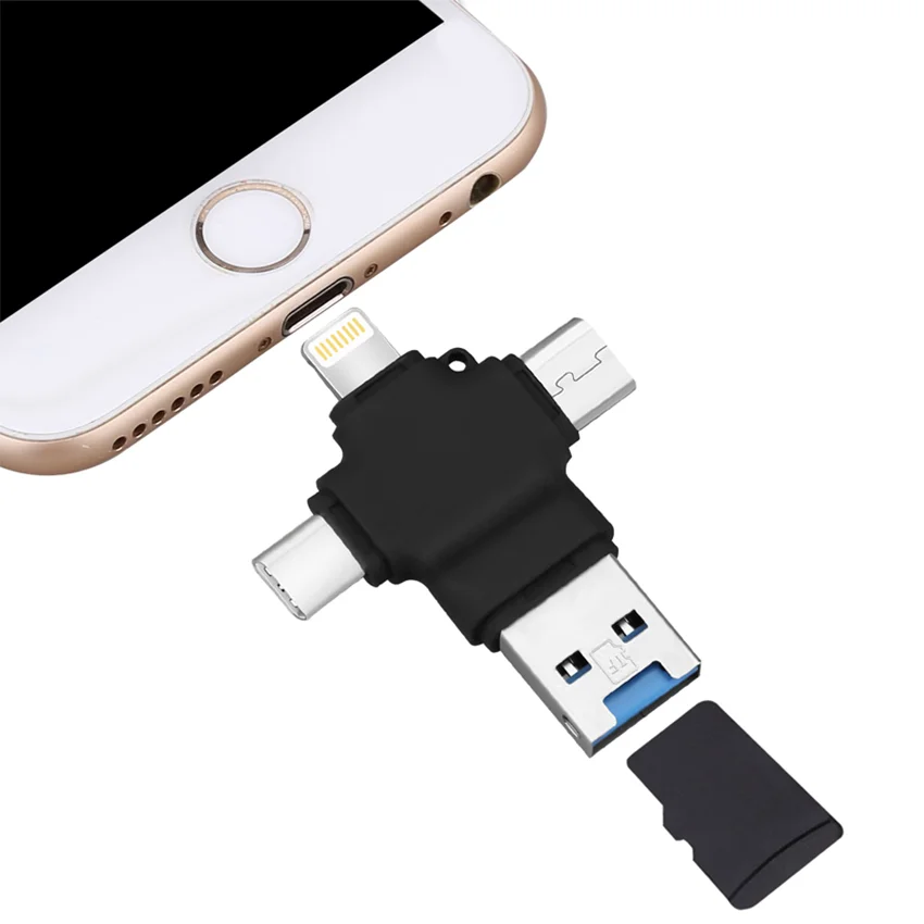 

4 in 1 OTG phone usb flash drive type C Micro USB Micro TF Card reader for Android ipad/iphone MacBook OTG TF SD reader