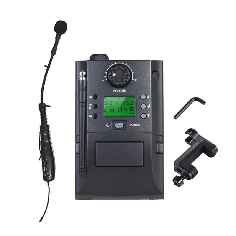 

New Model Gooseneck microphone wireless guitar bass system, Black