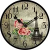 Wood round quartz rustic clock