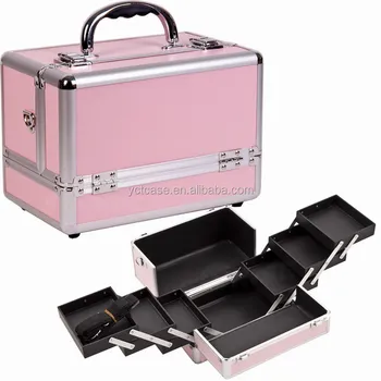 All Black Makeup Carrier Case Lockable Hard Makeup Case Custom