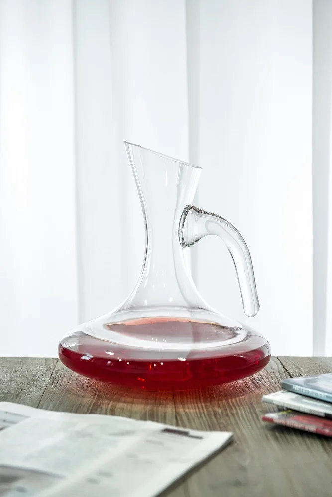 Factory Wholesale 60 Oz Clear Handmade Lead Free Crystal Wine Decanter