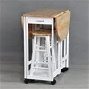 Promotional 2 seater solid pine wood folded round table with wheels