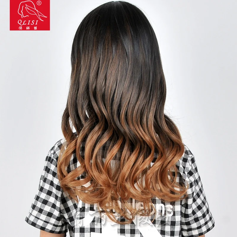 
human hair wigs factory provider ombre wave synthetic wig 