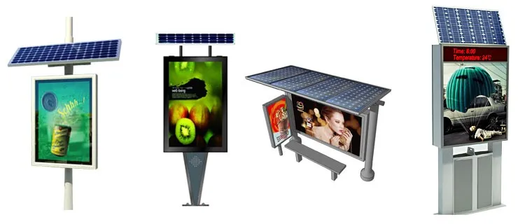 户外金属太阳能系统巴士站住房与 led 广告灯箱设备 - buy 太阳能巴士