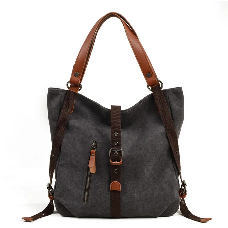 

2019 factory supplier hot fashion popular genuine leather vintage bags women handbags ladies handbag canvas tote bag, Dark grey,coffee,khaki