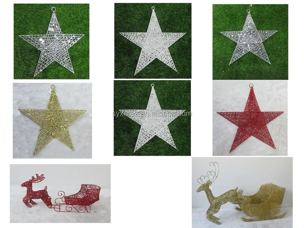 Paper Star Hanging decoration folding Christmas Decorations Paper Star With LED For New Year Decoration