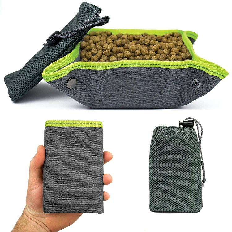 

Portable Collapsible foldable waterproof fabric Canvas Dog Bowl, Customized