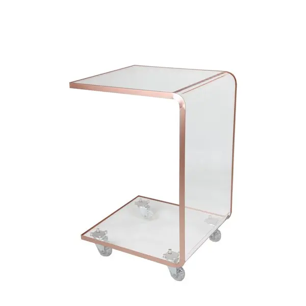 Factory Customize Living Rooms Acrylic Coffee Table C Shape Transparent