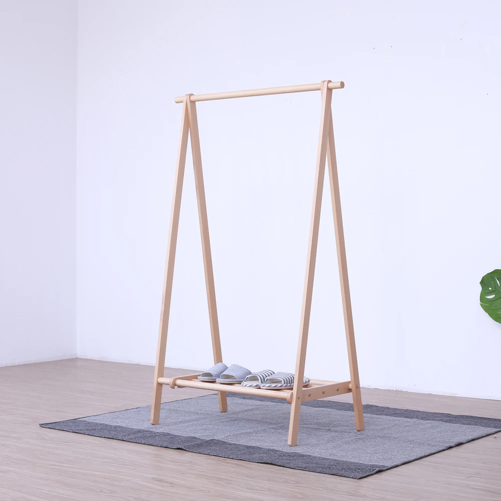 

Red Oak Folding Clothes Laundry Rack For North Europe