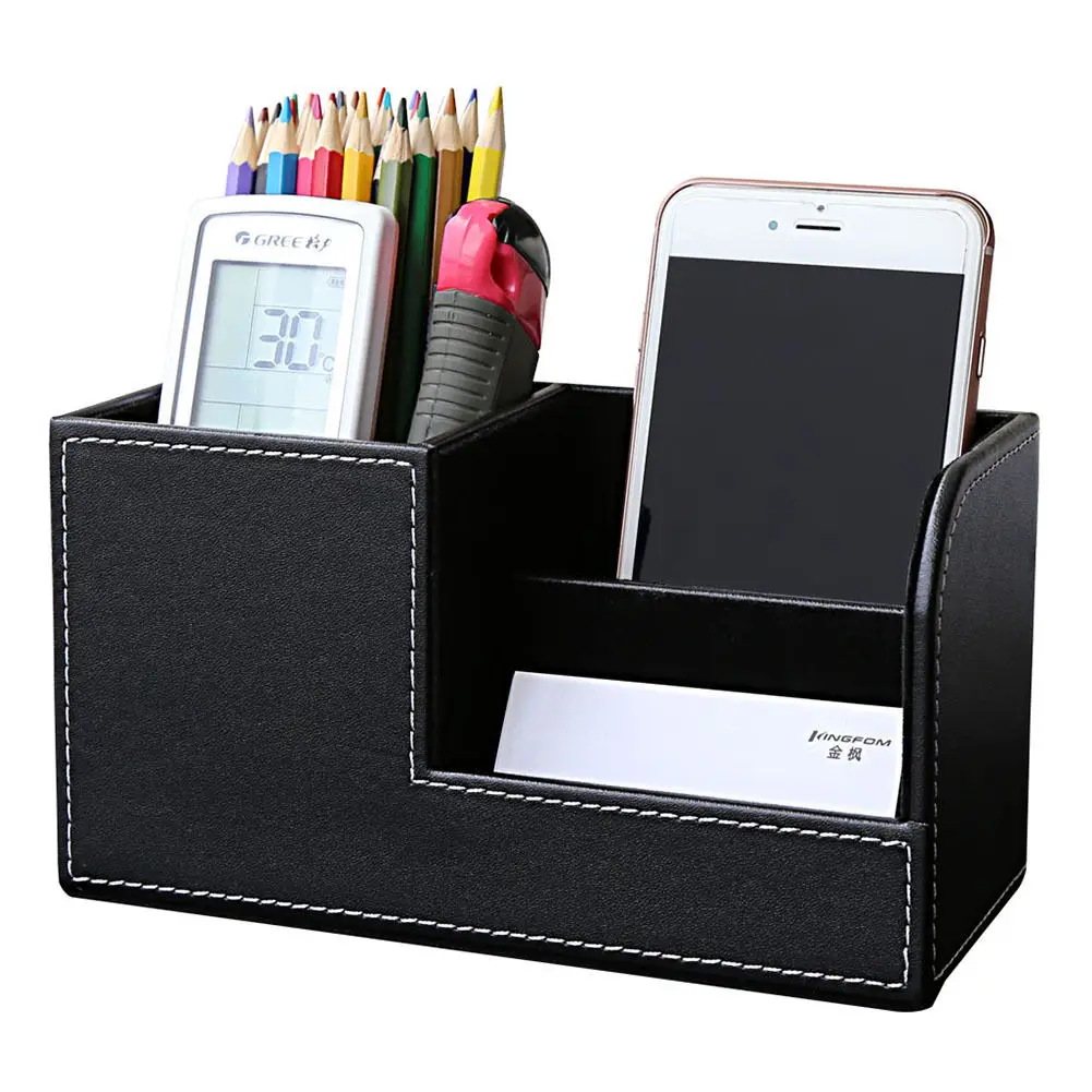 

Office Supplies Desk Organizer Leather Storage Box