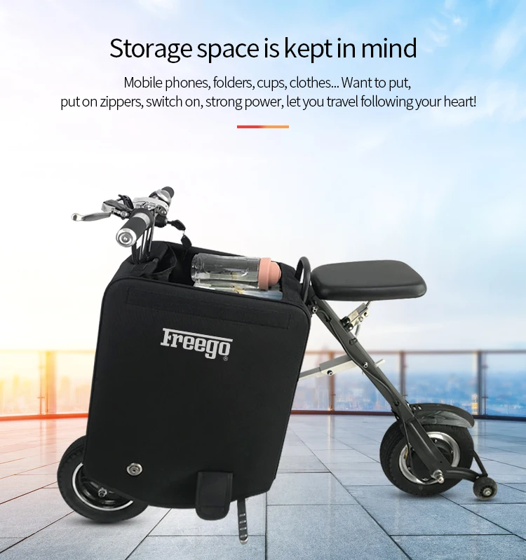 Freego Newest Suitcase Folding Electric Luggage Scooter For Business
