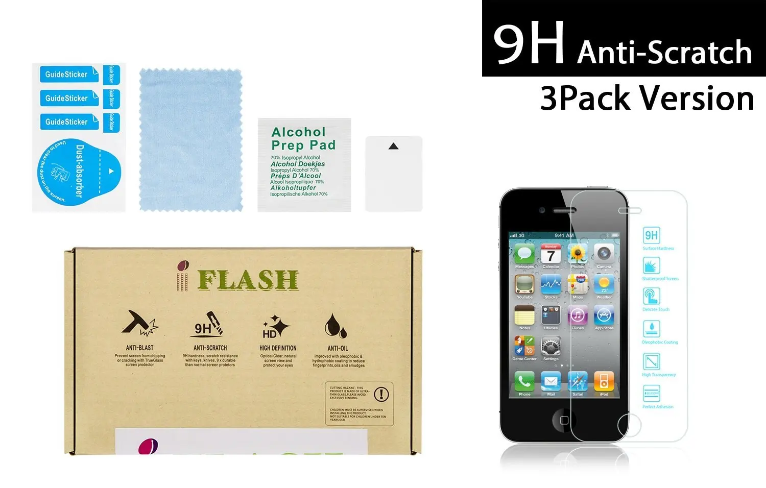 iflash tempered glass screen protector