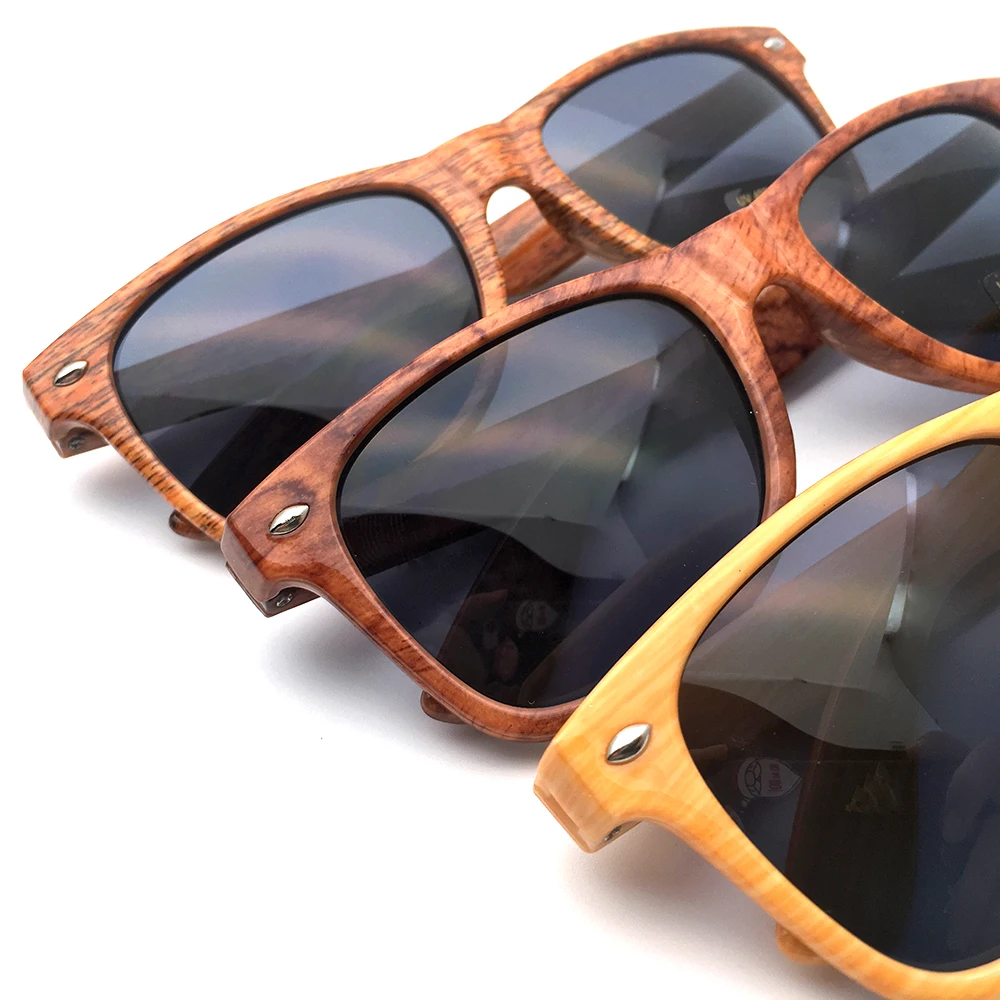 DL GLASSES High quality oem custom wooden sun glasses wood grain print wholesale bamboo sunglasses promotional shades