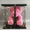 bulk good quality clear decoration box for lovely gift bear rose soap bouquet