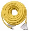 Yellow Heavy Duty Outdoor SJTW Lighted Triple Outlet Extension Power Cords