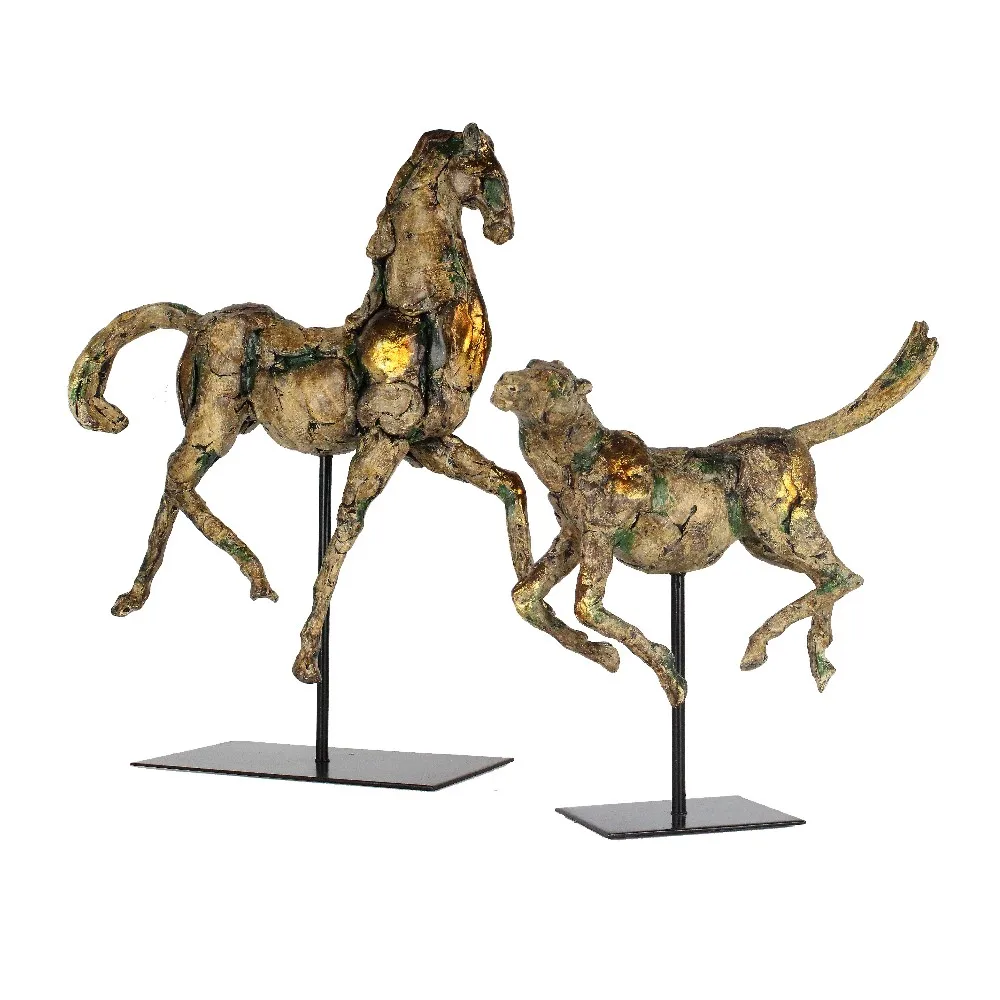 Resin lifelike animal sculpture hand painted statue horse bookend home decor paperweight bookend factory